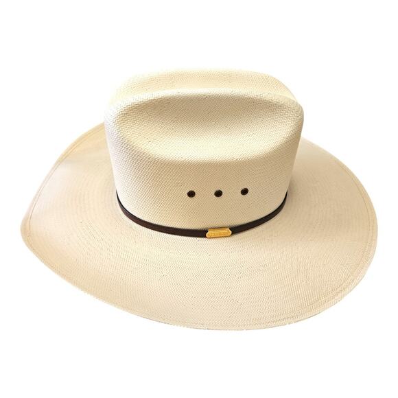 NWOT Stetson Maddock 10X Cowboy Straw Hat in Natural Cream Color (Size: 7) - Picture 2 of 12